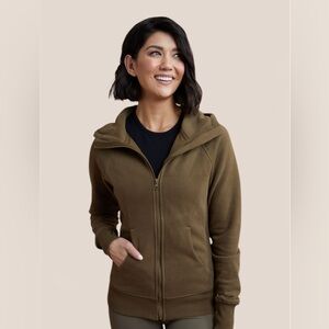 savvi Lifestyle co. | Olive Full Zip Fleece Hoodie Sz Small Athleisure